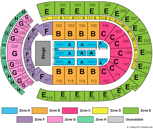 Nationwide Arena End Stage Zone Seating Chart